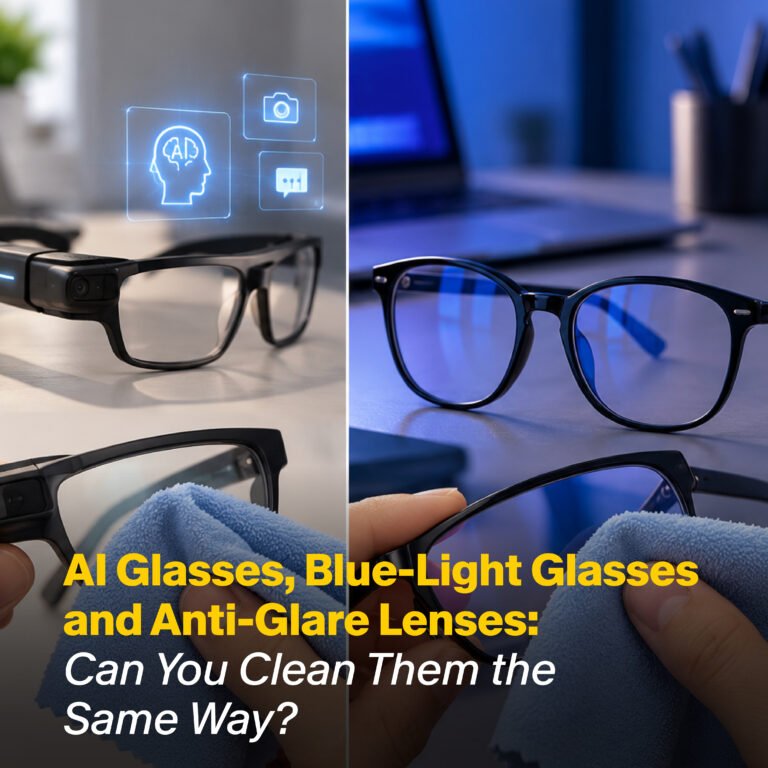 AI Glasses, Blue-Light Glasses and Anti-Glare Lenses: Can You Clean Them the Same Way?