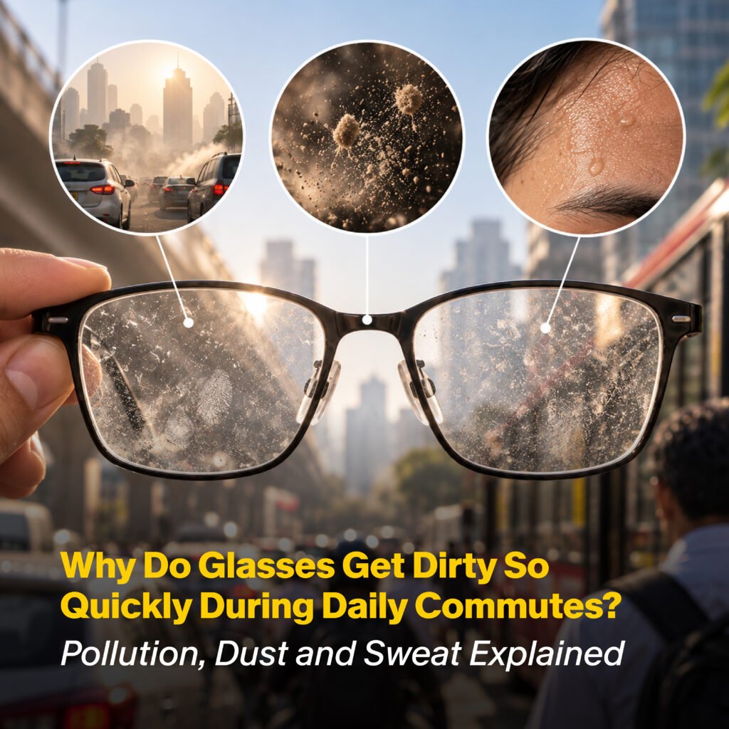 Why Do Glasses Get Dirty So Quickly During Daily Commutes? Pollution, Dust and Sweat Explained